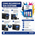 Kit Epson T544 Preto, Amarelo, Magenta, Ciano Tinta 4 Cores