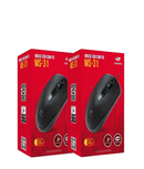 Kit 2 Mouse Usb Preto Com Fio Ms-31bk