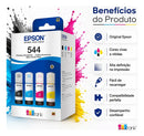 Kit Epson T544 Preto, Amarelo, Magenta, Ciano Tinta 4 Cores